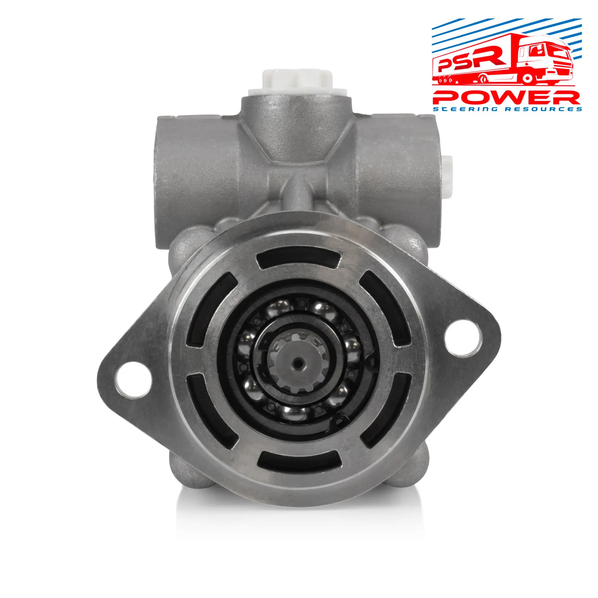A power steering pump with the words " sr power ".