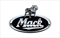 A black and white logo of mack.